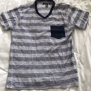 Forever 21 Striped V-Neck Shirt
